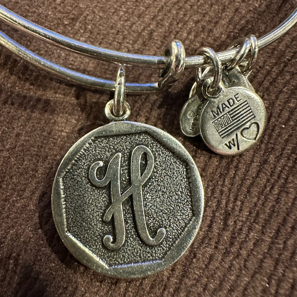Alex and Ani Silver Initial Charm Bracelet